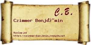 Czimmer Benjámin névjegykártya
